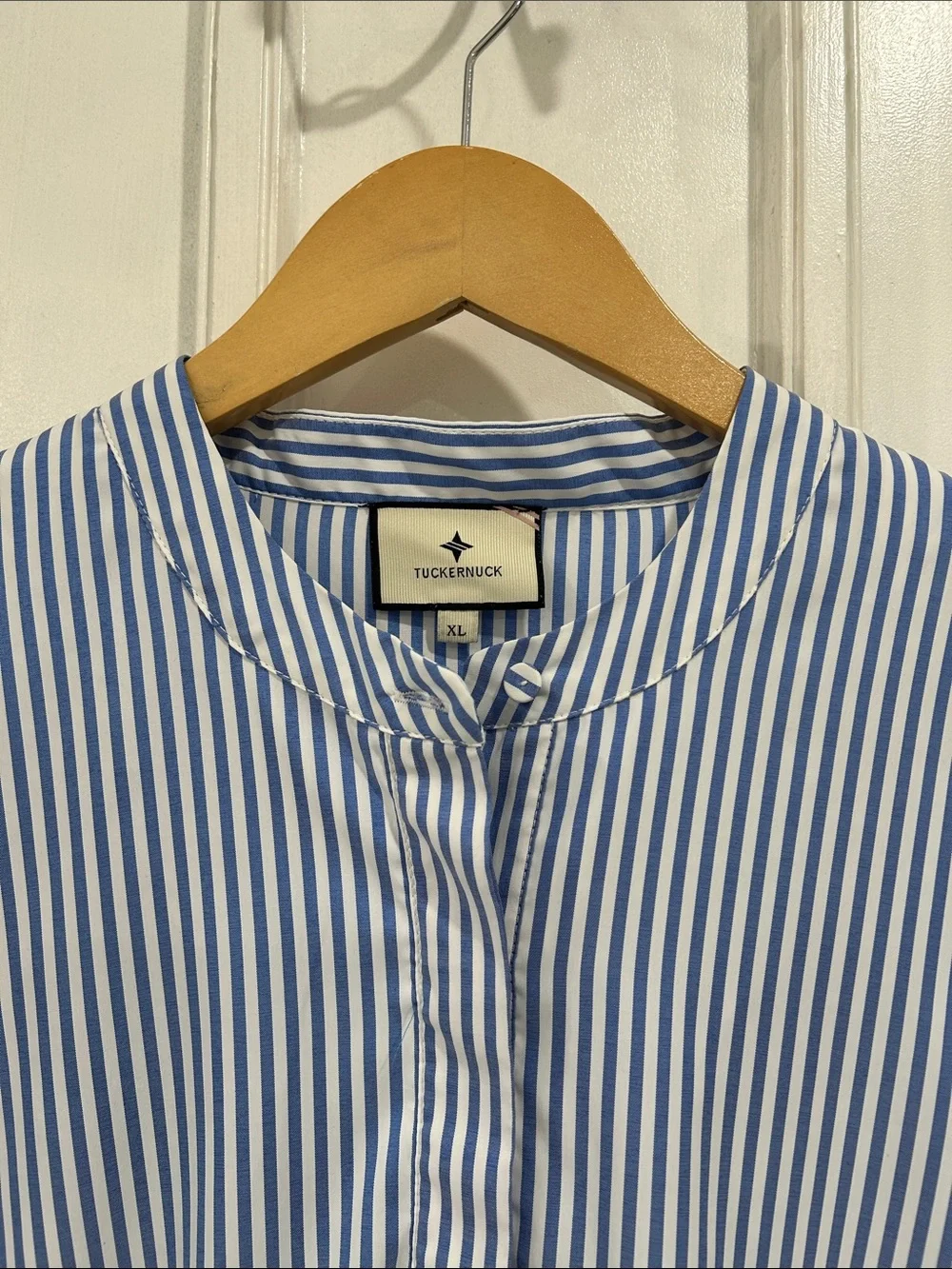 Tuckernuck Blue Stripe Royal Shirt Dress Preppy Classic Spring Summer - XL - Picture 8 of 14